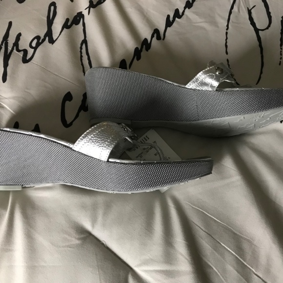 Anne Klein silver Wedge Sandals - Picture 2 of 4
